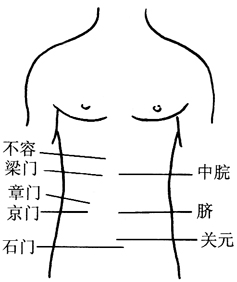 图7-2胸腹部减肥取穴图